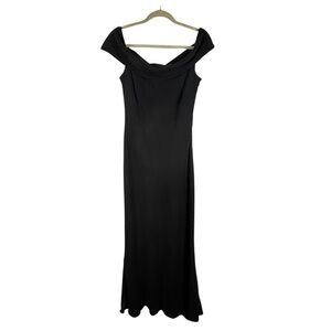 Lauren Ralph Lauren Silk Off Shoulder Gown Black Size 10
